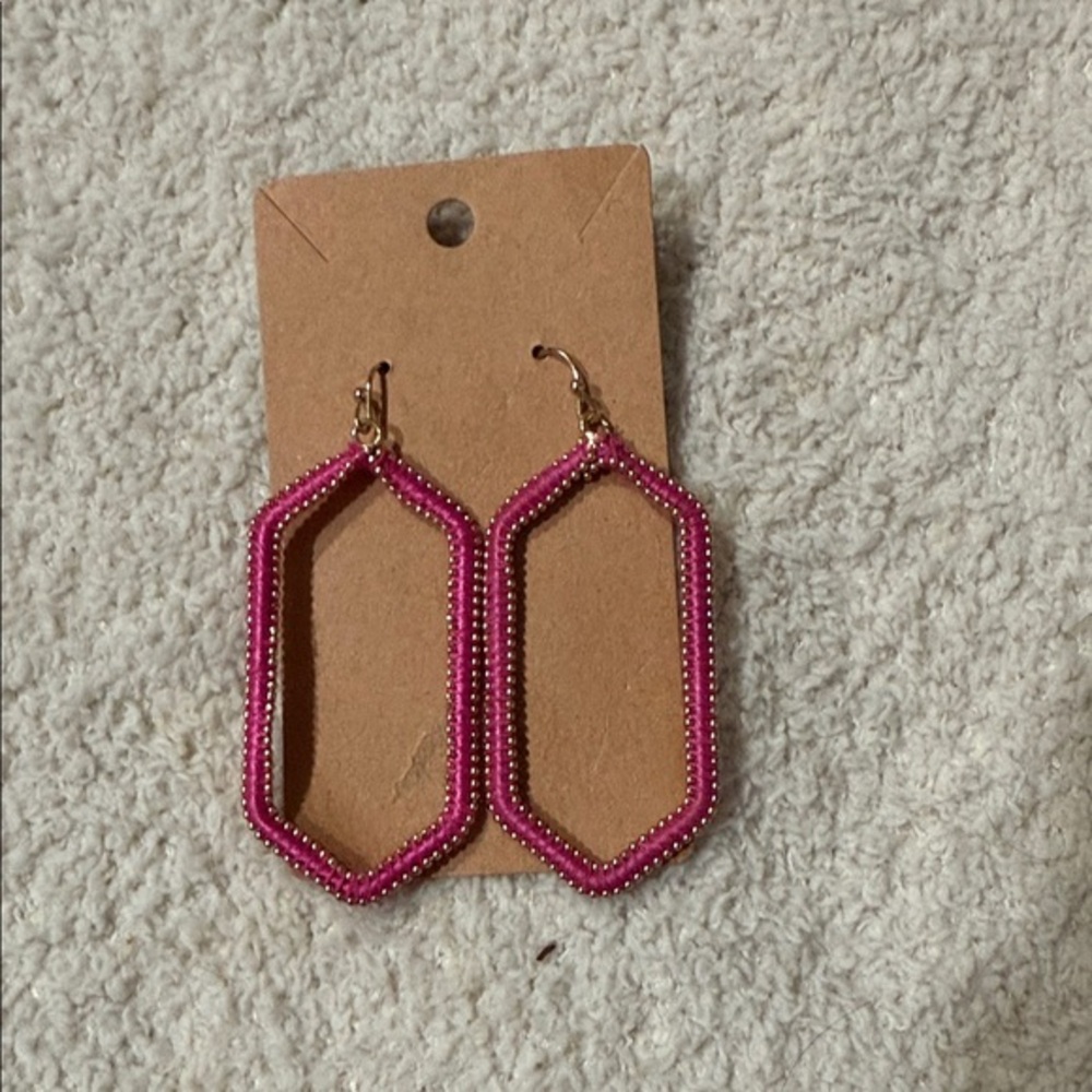 Elegant Pink Beaded Earrings